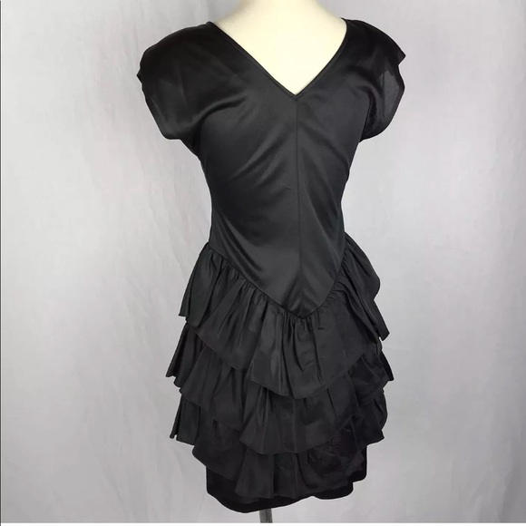 💕VTG Jackie O! Midi Dress Tiered Ruffles - Picture 4 of 7
